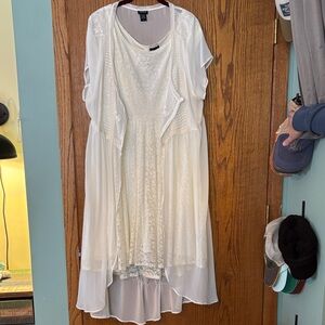 Torrid Cream Lace High Low Dress